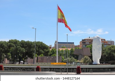 MADRID SPAIN - MAY 28, 2019: Plaza De Colon Cityscape Madrid Spain 