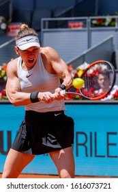 Madrid Spain; May / 8/2018. Simona Halep Competing In The Mutua Open Tennis Tournament In Madrid. 