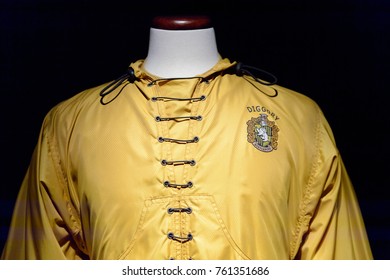 MADRID, SPAIN - NOV 22, 2017: Cedric Diggory Quidditch Uniform, Wizarding World Of Harry Poter Experience In Madrid, Spain