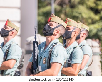 Madrid / Spain, October 12, 2020 
Military Parade Spanish Armed Forces, Day Of The National Holiday.