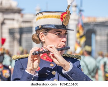 Madrid / Spain, October 12, 2020 
Military Parade Spanish Armed Forces, Day Of The National Holiday.