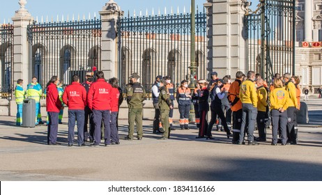 Madrid / Spain, October 12, 2020 
Military Parade Spanish Armed Forces, Day Of The National Holiday.