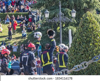 Madrid / Spain, October 12, 2020 
Military Parade Spanish Armed Forces, Day Of The National Holiday.