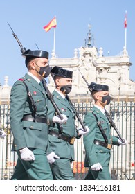 Madrid / Spain, October 12, 2020 
Military Parade Spanish Armed Forces, Day Of The National Holiday.