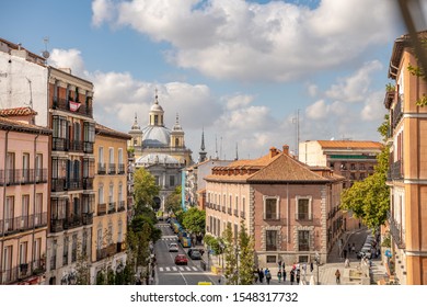 Madrid /Spain - October 13, 2019:  Beautiful Aerial View Of The La Latina Neighborhood, A Scenic Area Known For Historic Sites And Trendy Nightlife.