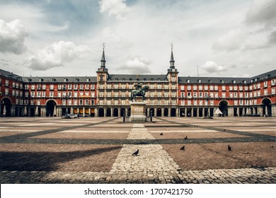 MADRID, Spain-04/18/2020-Empty Streets Of Madrid Due To Confinement By Coronavirus 2019-ncov
