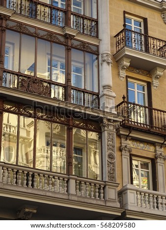 Similar – Image, Stock Photo Madrid Street scene with bicycle