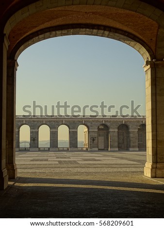 Similar – Image, Stock Photo Madrid Street scene with bicycle