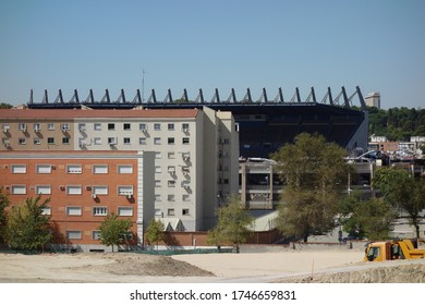 Madrid/Spain - August 17th, 2019: A View Of Vicente Calderón Stadium During Its Demolition.