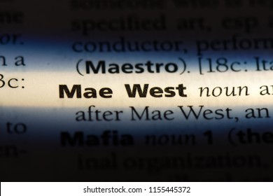 Mae West Word In A Dictionary. Mae West Concept.