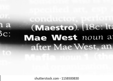 Mae West Word In A Dictionary. Mae West Concept.