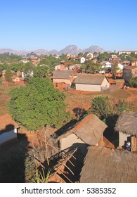 Magalasy Village With Mountains - Ambalavao - Madagascar.