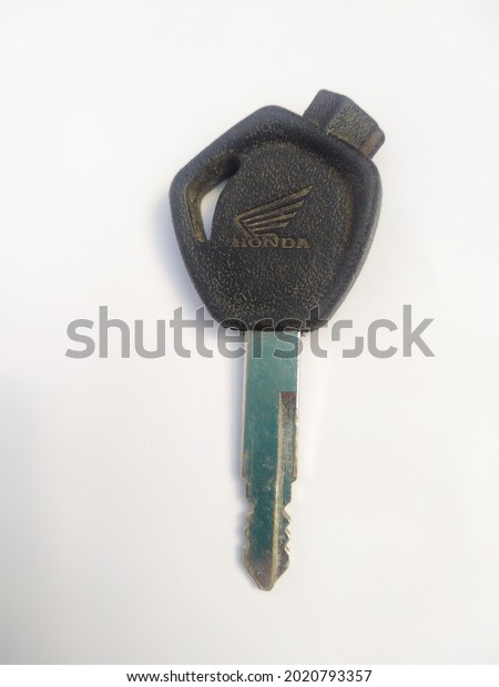 MAGELANG, INDONESIA-ON AUGUST 7th\
2021: The motor key used to turn on the motorbike Indonesia\
