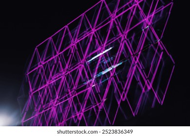 magenta light rays with square and hexagonal shaped light rays, pink colored light rays for background textures, multiple light rays in a pink color