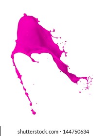 Magenta Paint Splash Isolated On White Background