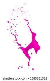 Magenta Paint Splash Isolated On White Background