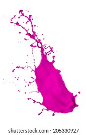 Magenta Paint Splash Isolated On White Stock Photo 205330927 