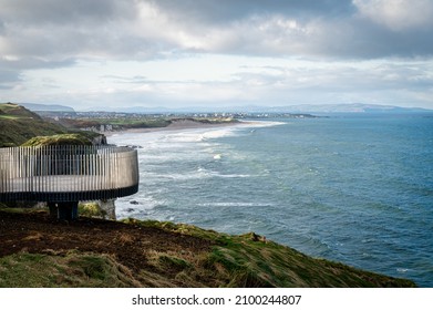 Magheracross Viewpoint over looking the coast towards Portrush on the north Coast of Northern Ireland