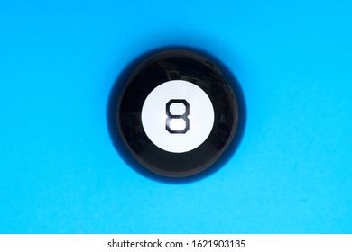 Magic Ball Of Predictions Figure Eight On A Blue Background.