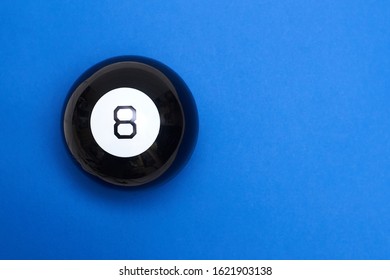 Magic Ball Of Predictions Figure Eight On A Blue Background.