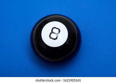 Magic Ball Of Predictions Figure Eight On A Blue Background.