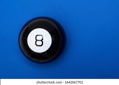 Magic Ball Of Predictions Figure Eight On A Blue Background.