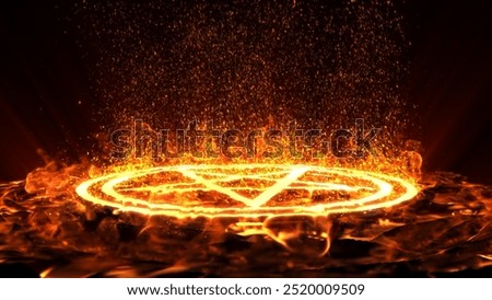 magic circle burning fire Ritual Summoning 5 Pentagram dark heat