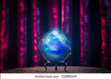 Magic Crystal Ball On A Table