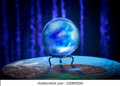Magic Crystal Ball On A Table