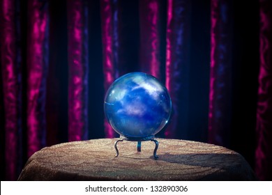 Magic Crystal Ball On A Table