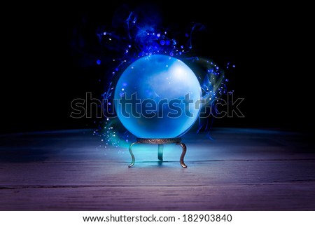 Magic crystal ball on a table