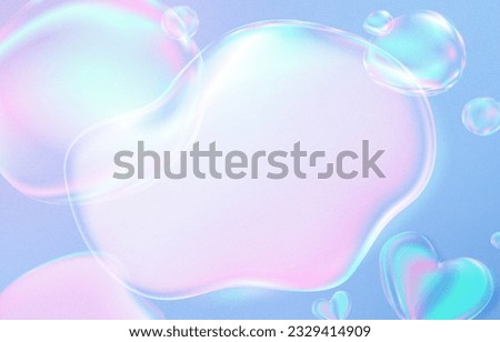 Magic dream soap bubble background with purple heart