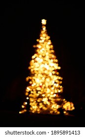 magic glowing christmas tree, fireplace