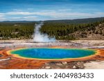 The magic of the Grand Prismatic Spring in the Yellowstone National Park