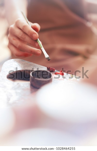 Magic Happening Selective Focus On Oil Royalty Free Stock Image