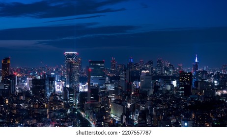 Magic hour cityscape of Tokyo Shinjyuku and Shibuya area panoramic view. - Powered by Shutterstock