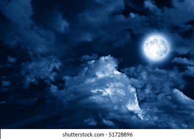 Magic Moon In The Night Sky