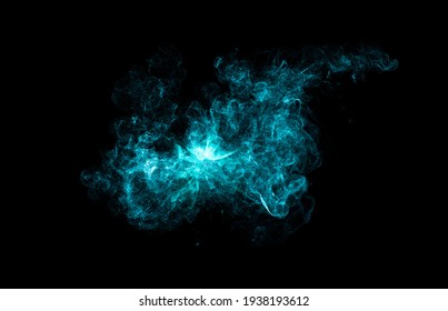 Magic Particles In Blue Color With Black Background To Be Used As An Overlay In High Quality