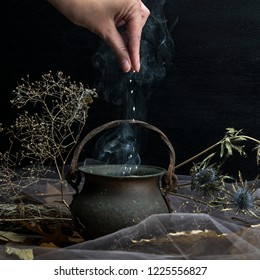 Magic Pot Of Herbs And Witchcraft