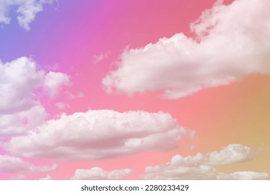 Magic sky with fluffy clouds toned in bright rainbow colors - Shutterstock ID 2280233429