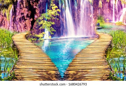 Magical Waterfalls Images Stock Photos Vectors Shutterstock