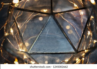 Magical Christmas Background With Lights Around. For Harry Potter Fans. Mystery Style. 