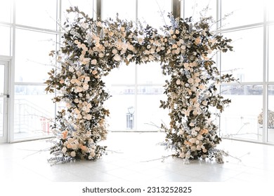 Magical Fairytale Wedding Reception Ceremony Flower Events Flowers Vases Arch Event Beautiful Bokeh Tableware Dinner Date Romantic Garden Romance Bride Bridal Floral Flora Natural Lovely Fireplace - Powered by Shutterstock