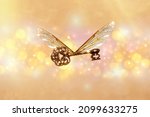 magical flying key meaning with dragonfly wings