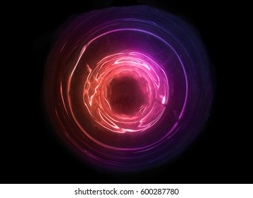 Magical sound wave symbol. Abstract orange, red and purple light. Colorful electricity ball.New high tech technology concept with hole space.Innovation development. - Shutterstock ID 600287780