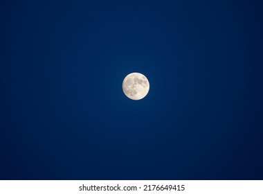 Magical View Of A Nighttime Sky With Large Full Moon. Attractive Astronomy Phenomenon. Halloween Design Background Concept. Exotic Photo Wallpaper. Image Taken With A Telescope. Beauty Of Earth.