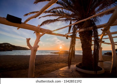 Magical Views Of Beach From A Restaurant In Ibiza