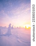 Magical winter landscape from Riisitunturi National Park, Posio, Finland