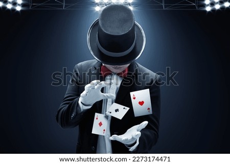 Magician hands showing magic trick