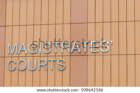 Magistrates courts sign UK.
